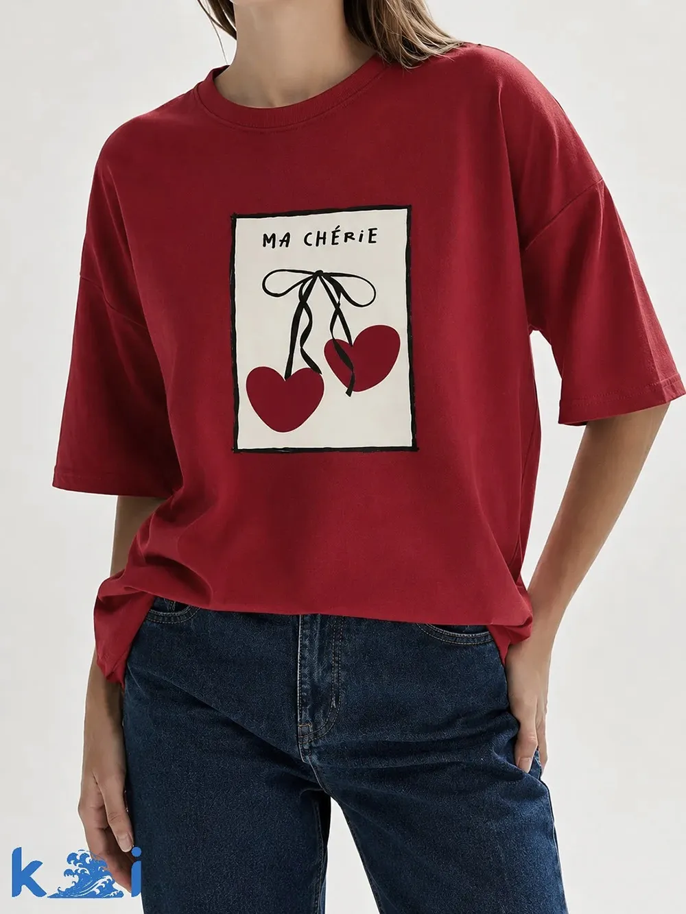 تیشرت زنانه لانگ طرح چاپی چری 3 tshirt long cheri 2