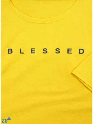 تیشرت کراپ زنانه باکسی طرح بلسد BLESSED