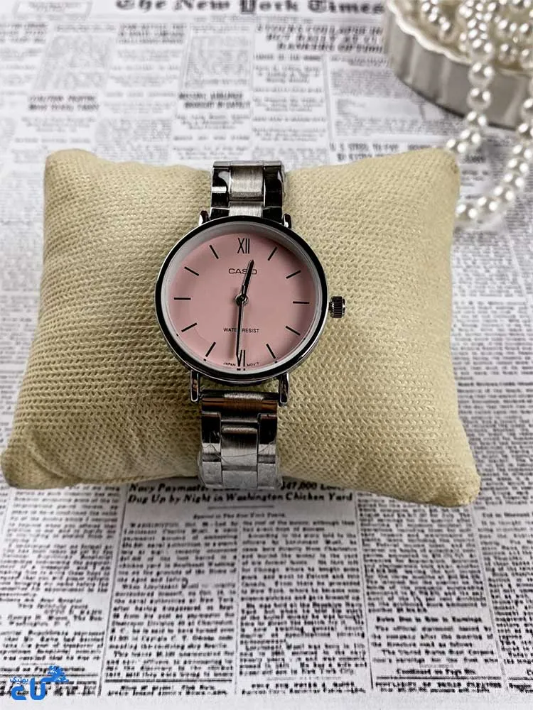 ساعت استیل زنانه استخری مدل کاسیو CASIO صورتی