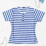 تیشرت زنانه یقه گرد راه راه رینگی