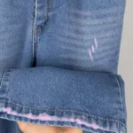 شلوار جین نیم بگ زنانه پینک