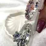 انگشتر زنانه وارداتی نقره ای پک 1