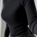 بلوز یقه اسکی زنانه بغل چاکدار بیسیک